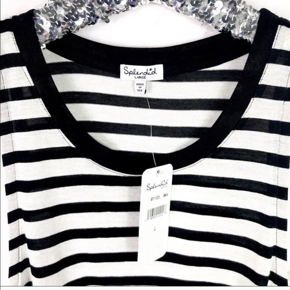 Splendid Black and White Striped Tank - Picture 6 of 7